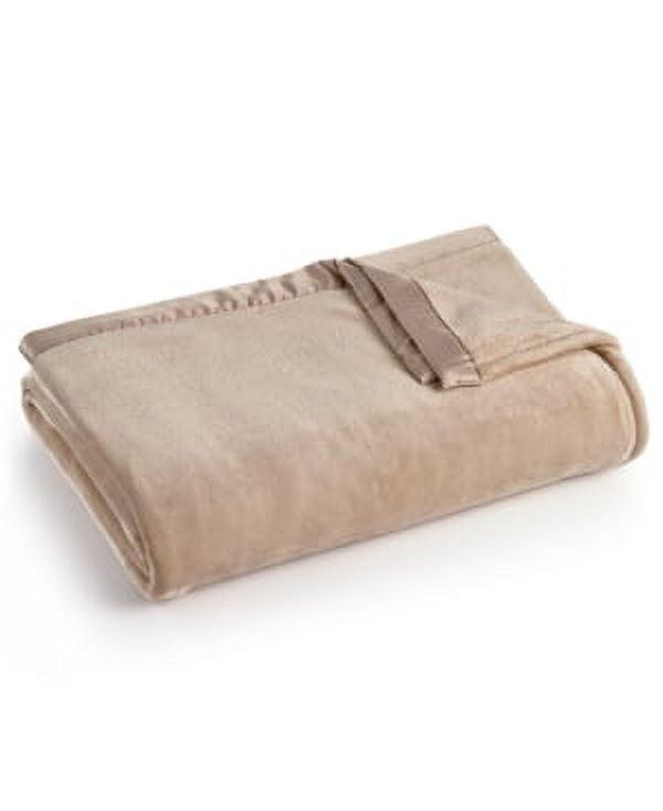 Full Beige Velvety Plush Fleece Blanket