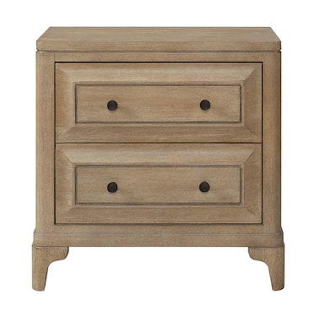 Sand Finish Mindi Veneer 2-Drawer Nightstand