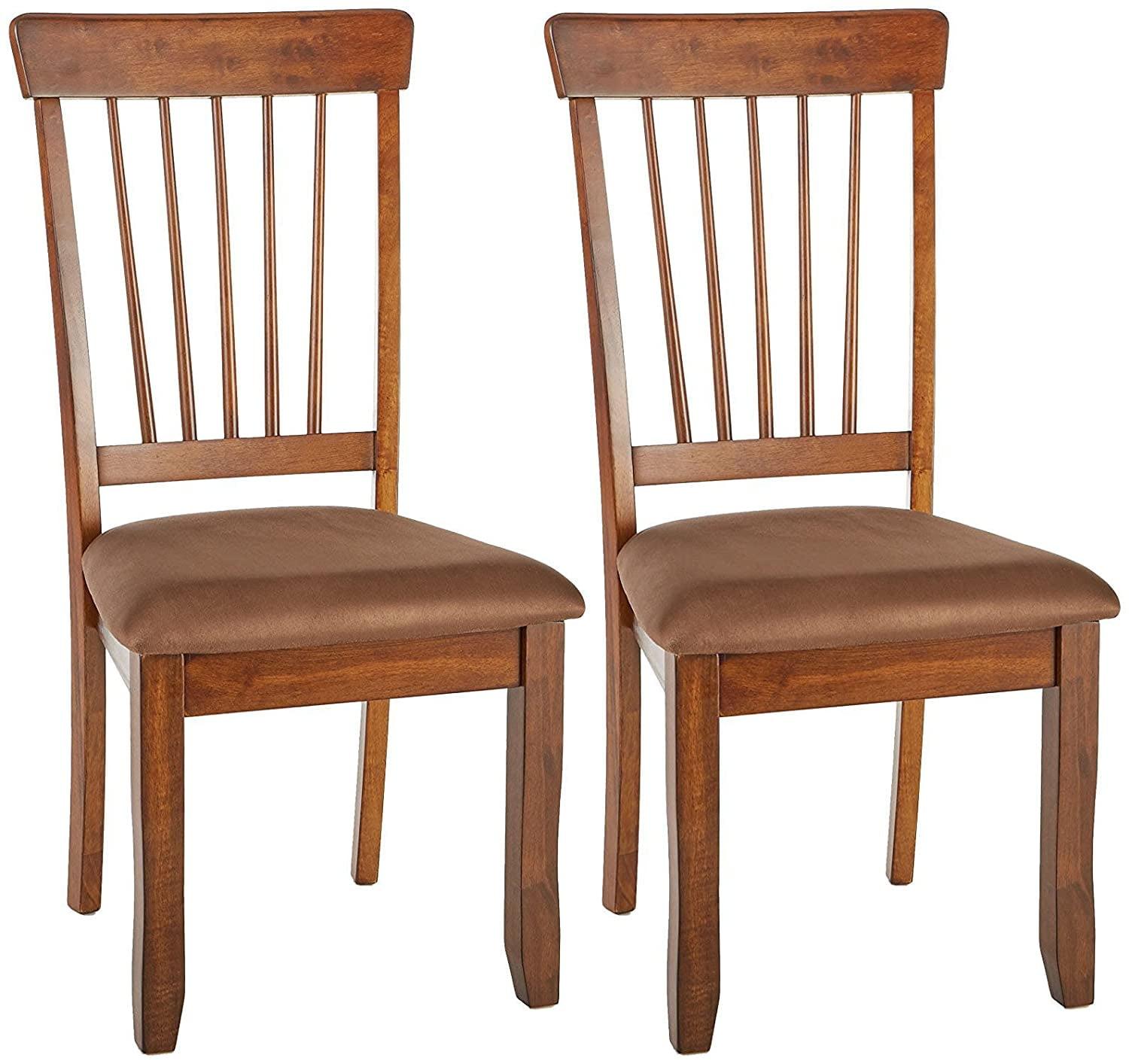 Earland Berringer 18" Rustic Dining Chair With Cushions, 2 Count, Brown