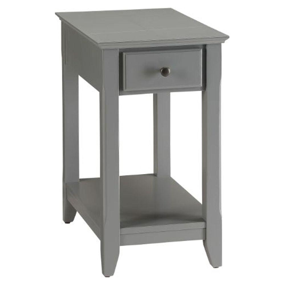 13" Bertie Accent Table Gray - Acme Furniture: Sturdy MDF, Metal Frame, No Assembly Required