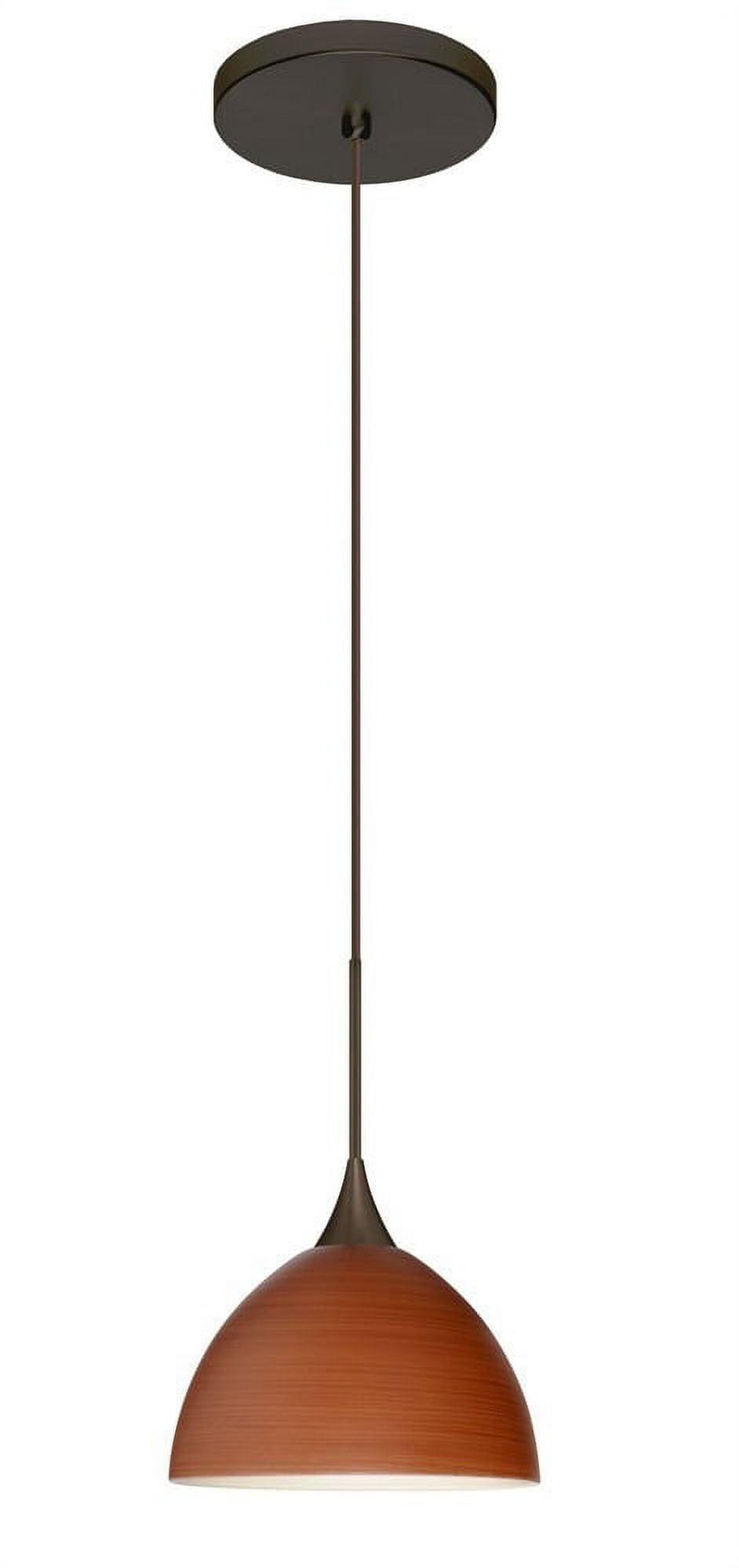 Brella Bronze Mini Pendant Light with Cherry Glass Shade