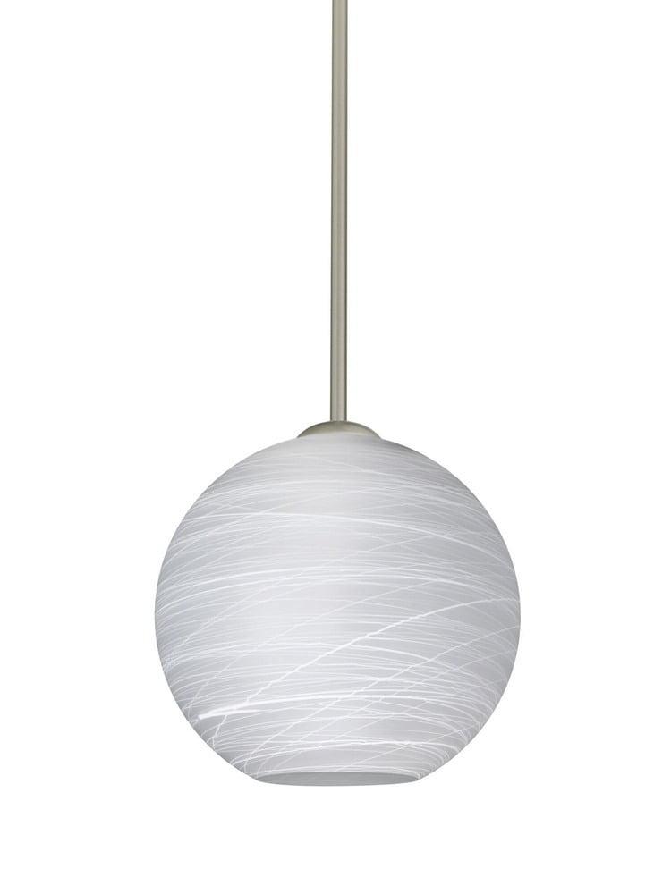 Cocoon Globe Pendant Light in Satin Nickel with Frosted Glass