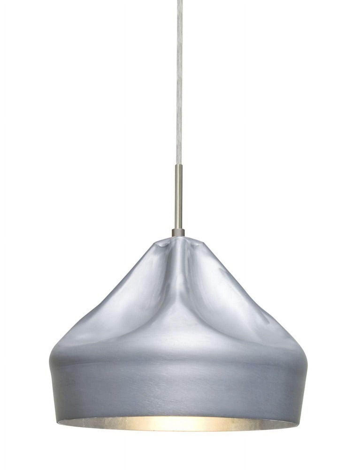 Mini Lotus 9.5" Satin Nickel LED Pendant Light for Indoor/Outdoor