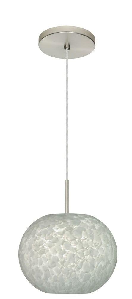 Luna Contemporary Globe Pendant Light in Satin Nickel