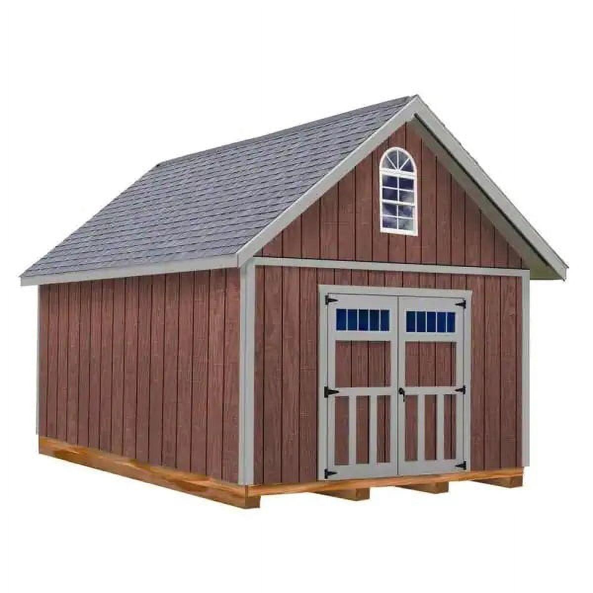 Gray 12' x 20' Wood Shed Kit with Windows