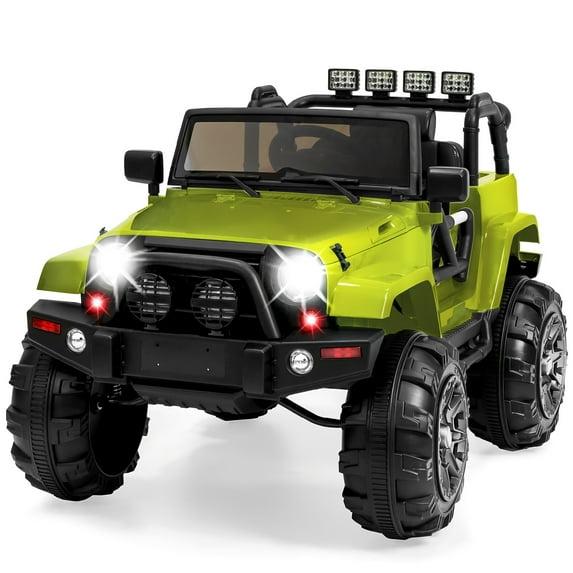 Best Choice Products 12V Kids Ride On Truck Car w/ Remote Control, Spring Suspension, Bluetooth, LED Lights - Green