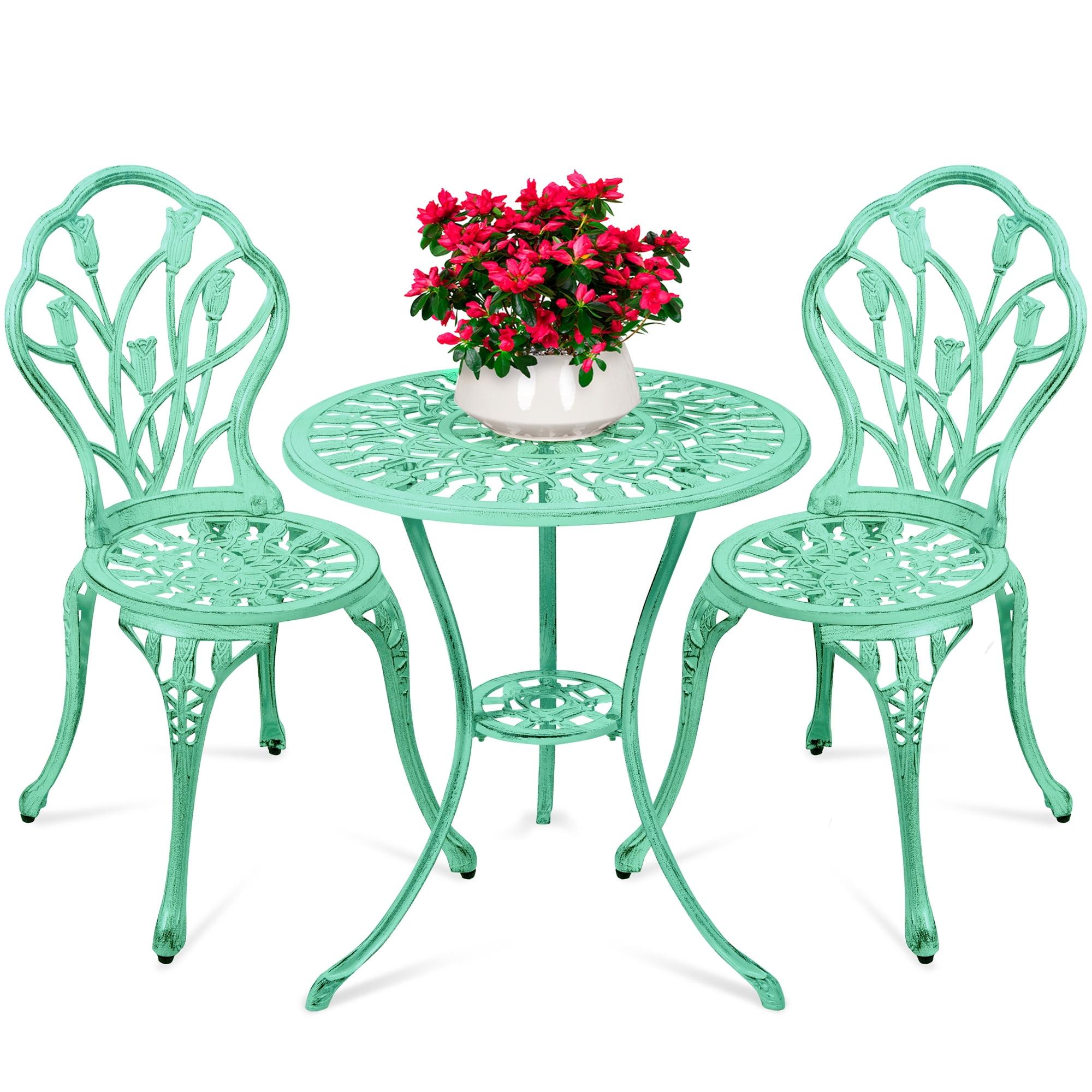 Fleur De Lis Living Fleur De Lis Living 3-Piece Cast Aluminum Patio Bistro Furniture Set W/ Antique Finish - Copper