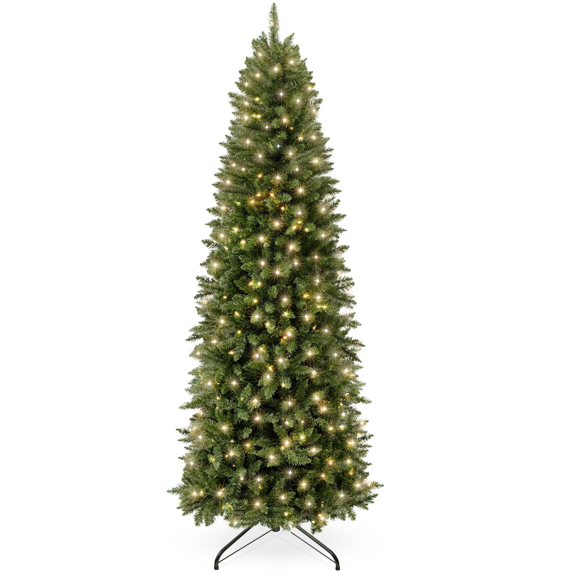 Best Choice Products 4.5ft Prelit Pencil Christmas Tree, Spruce Style Holiday Decor w/ 288 Tips, 150 Lights, Base