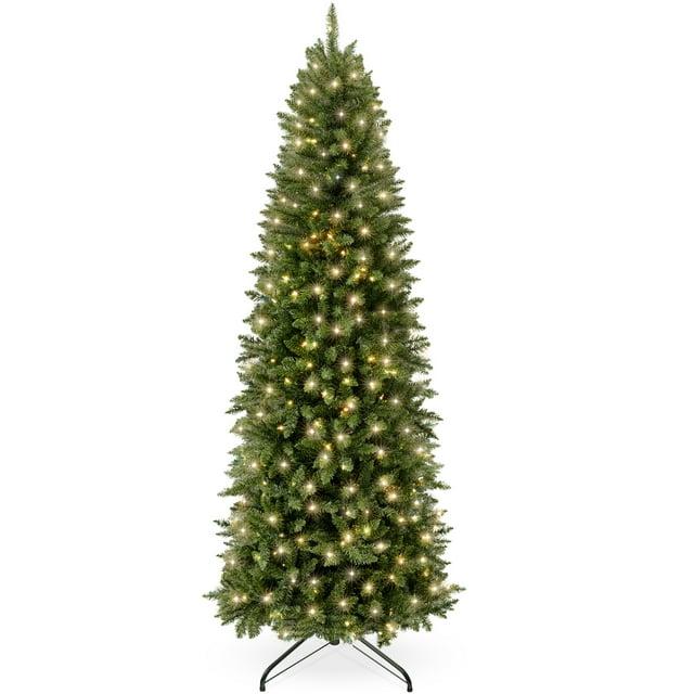 Best Choice Products 4.5ft Prelit Pencil Christmas Tree, Spruce Style Holiday Decor w/ 288 Tips, 150 Lights, Base
