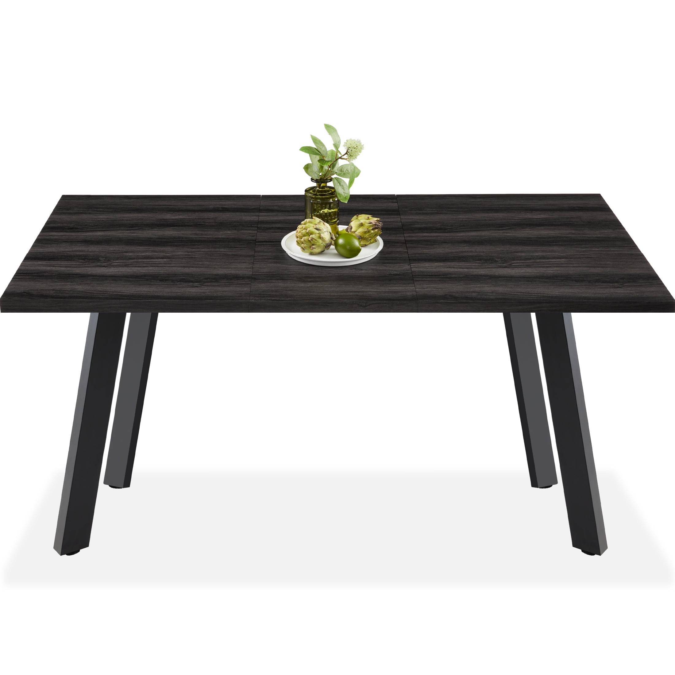 George Oliver Joglar 47 to 63in Modern Extendable Dining Table for 2-6 People w/ Leaf Extension, 2 Locks