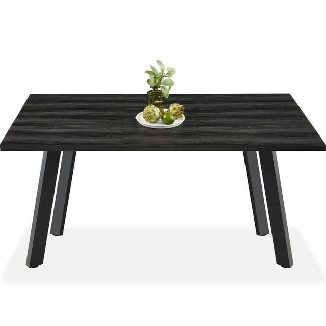 George Oliver Joglar 47 to 63in Modern Extendable Dining Table for 2-6 People w/ Leaf Extension, 2 Locks