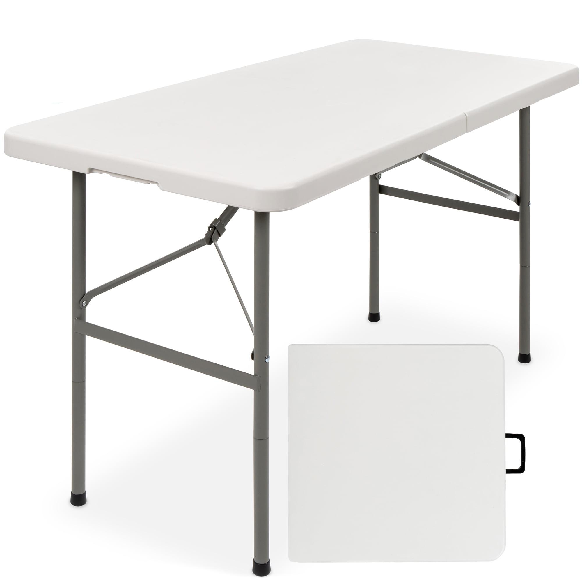 Best Choice Products Plastic Folding Table, Indoor Outdoor Heavy Duty Portable w/ Handle, Lock for Picnic