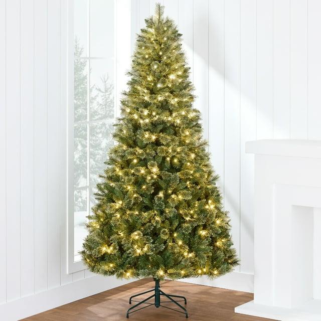 Best Choice Products 7.5ft Pre-Lit Cashmere Christmas Tree Holiday Decor w/ Cordless Connection, 2-in-1 LED Lights