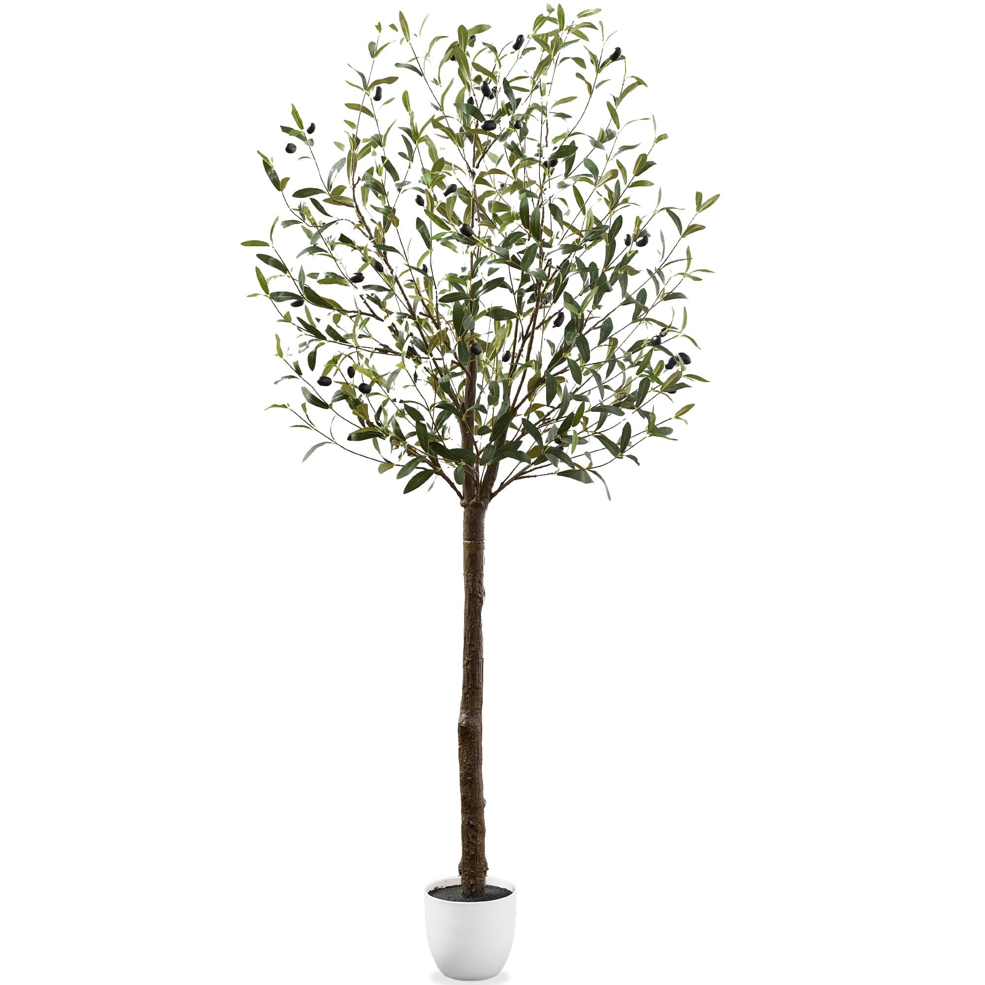 Best Choice Products 8Ft Artificial Olive Tree, Lifelike Faux Tree, Home Accent Decor w/ Planter Pot, Realistic Trunk