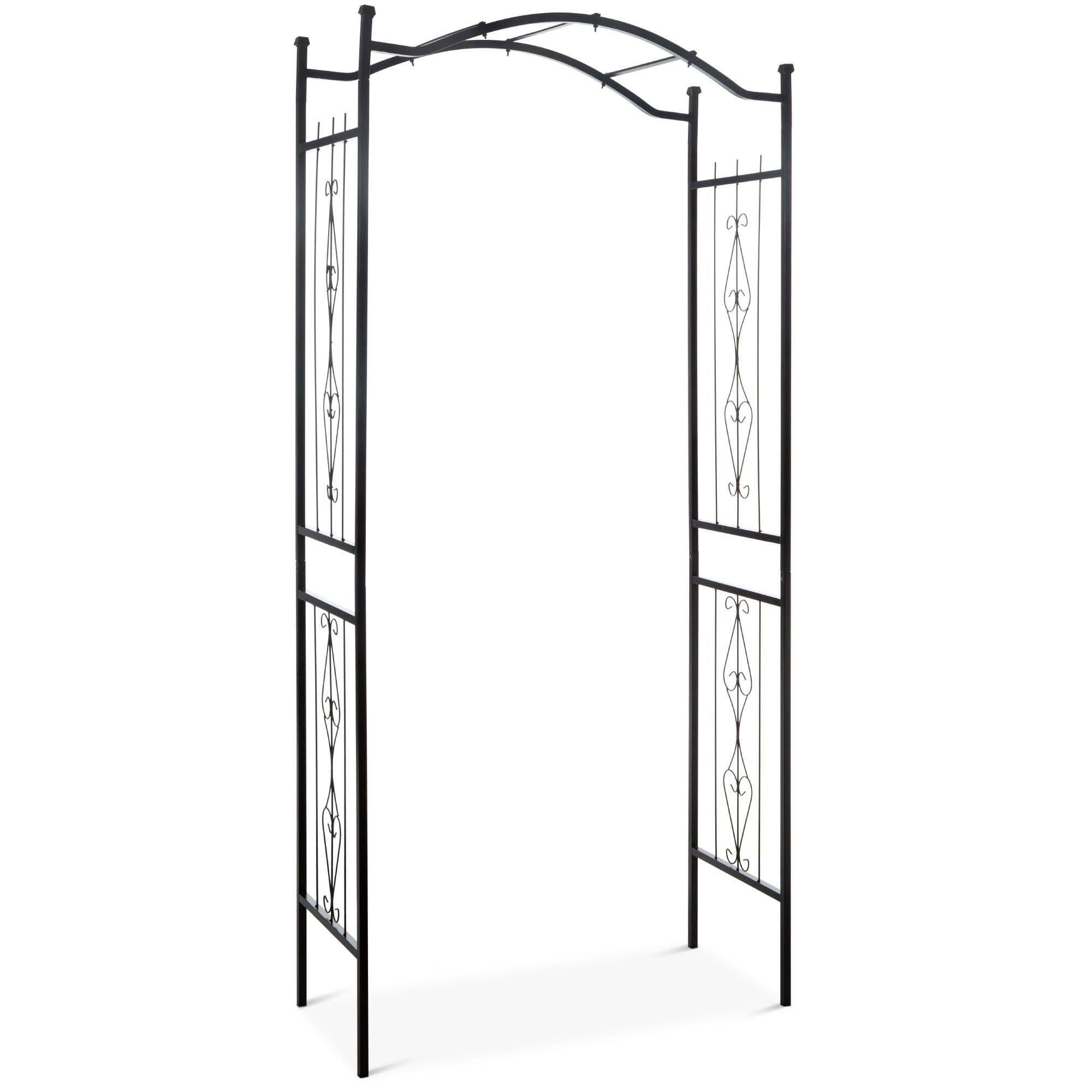 Best Choice Products 92 in. Steel Garden Arch Arbor Outdoor Trellis for Garden, Climbing Plants with Wire Lattice