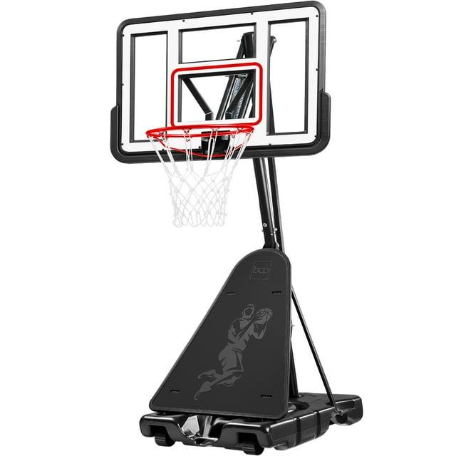 Best Choice Products Adjustable 4.4-10ft Basketball Hoop, Portable Goal w/Shatterproof Backboard, Ball Return - White