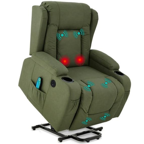 Xola Electric Power Lift Recliner Massage Chair Furniture w/ USB Port, Heat, Cupholders