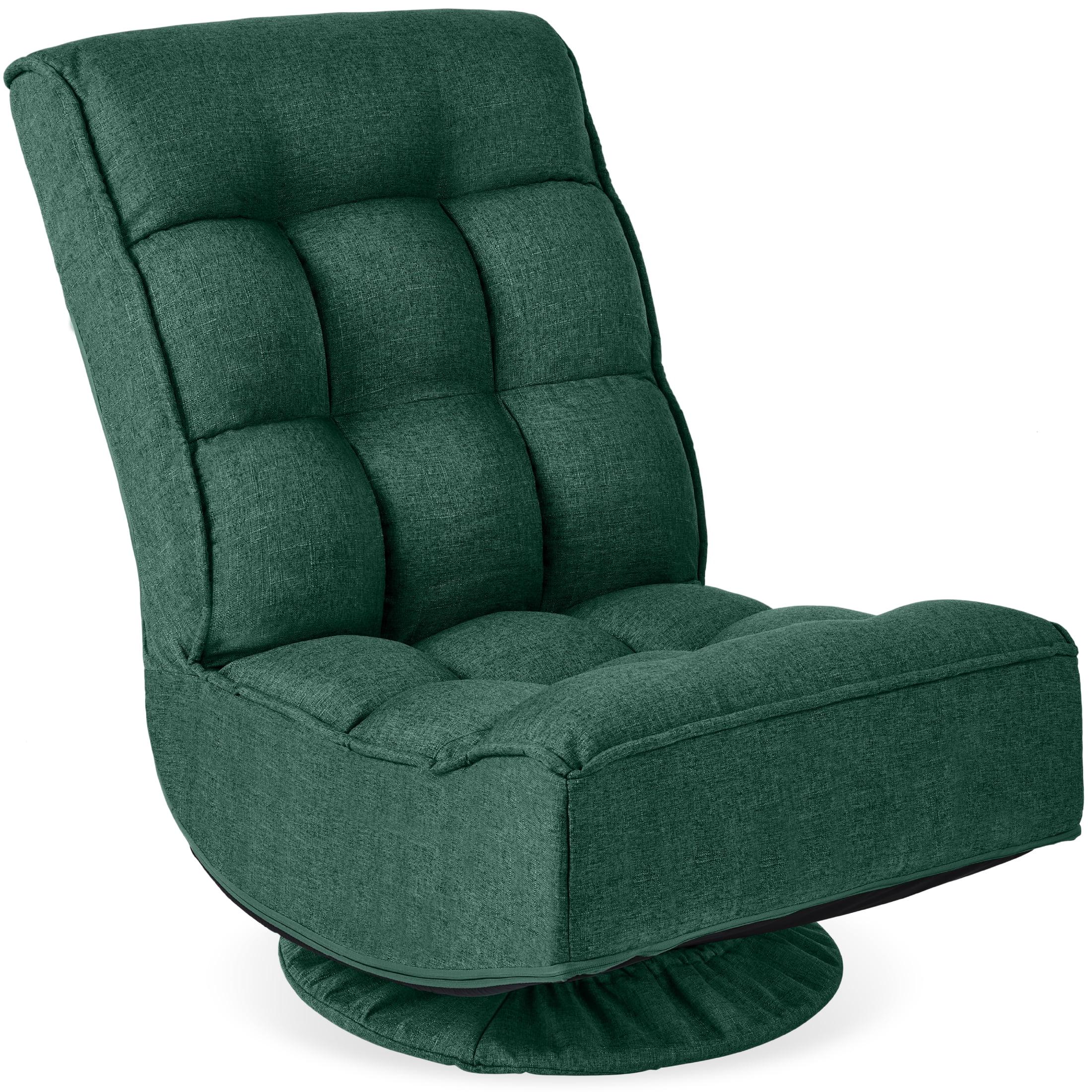 Best Choice Products Folding Floor Gaming Chair for Home, Office w/ 360-Degree Swivel, 4 Positions - Green