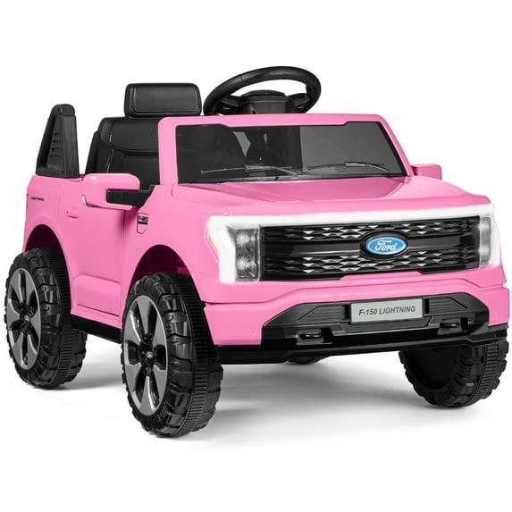 Best Choice Products Kids 12V Ride On Car Officially Licensed Ford Lightning Truck w/ Remote, LED Lights - Pink