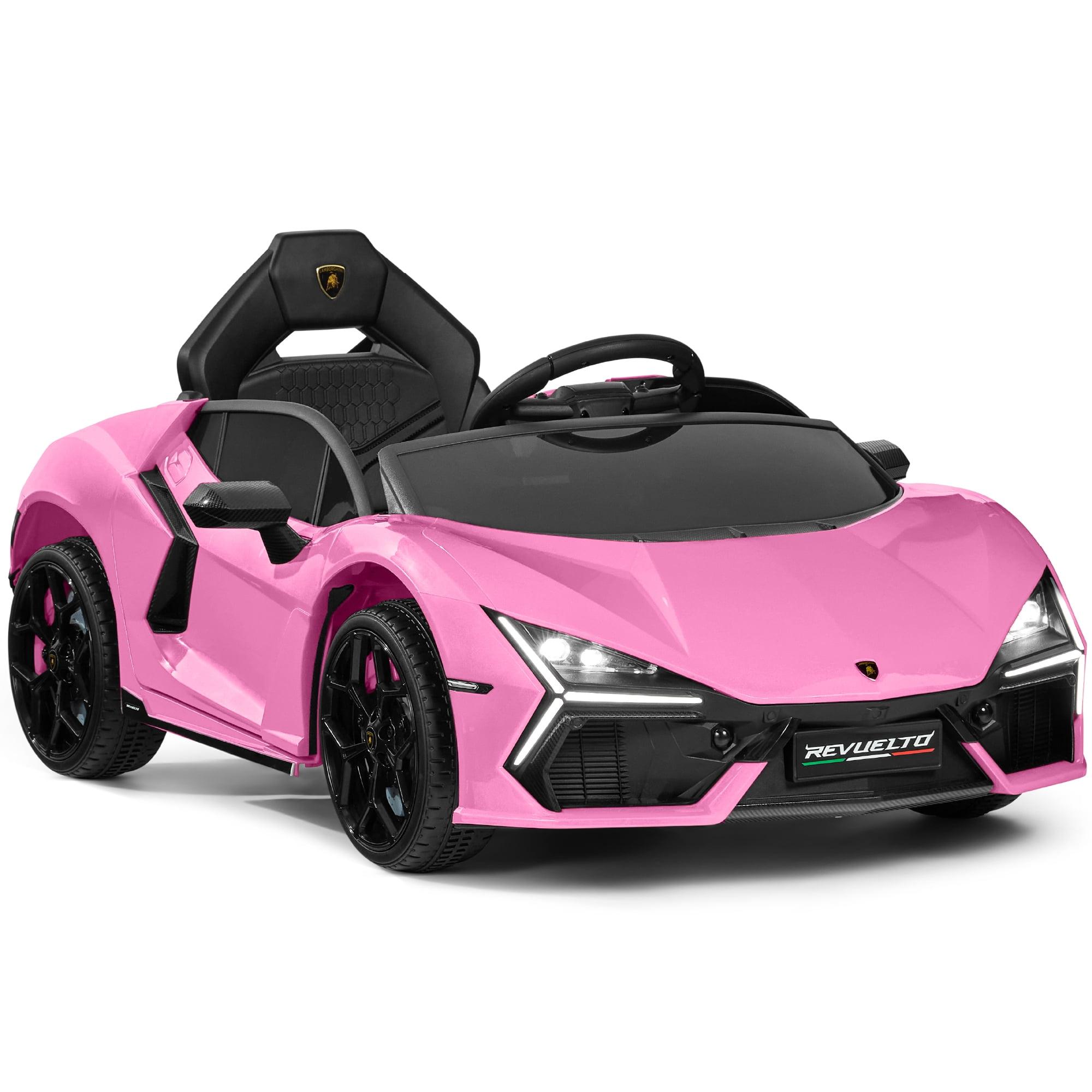Best Choice Products Kids 12V Ride-On Car Officially Licensed Lamborghini Revuelto w/ Remote, LED Lights - Pink