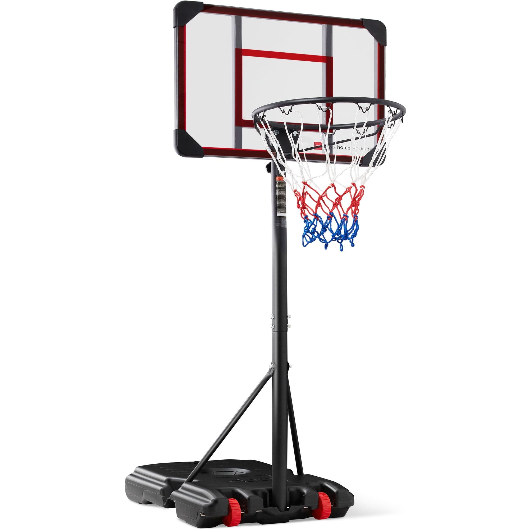 Adjustable Kids Portable Basketball Hoop with Clear Backboard and Wheels