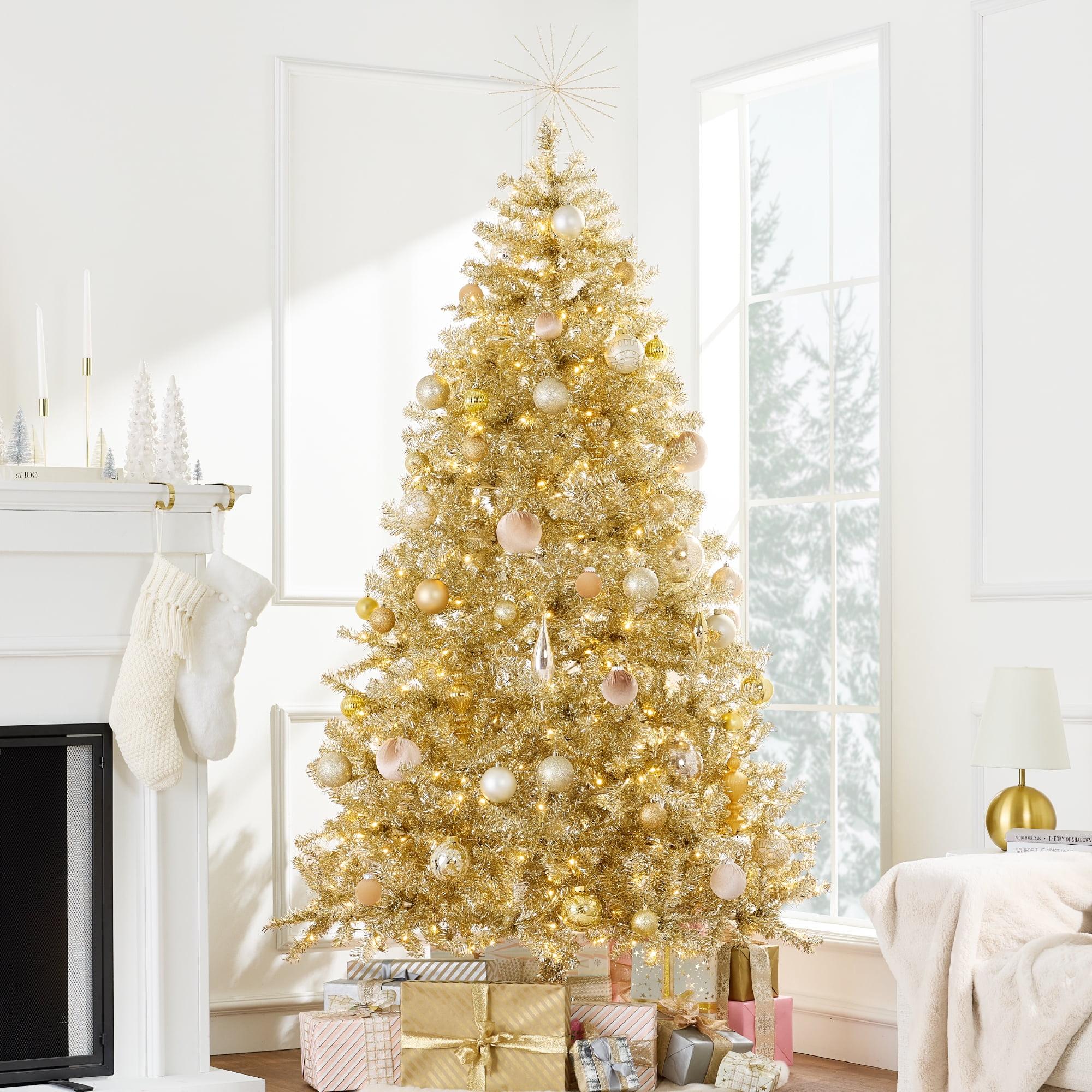 Best Choice Products Prelit 9ft Artificial Tinsel Christmas Tree Festive Holiday Decoration w/ 2,097 Tips - Gold