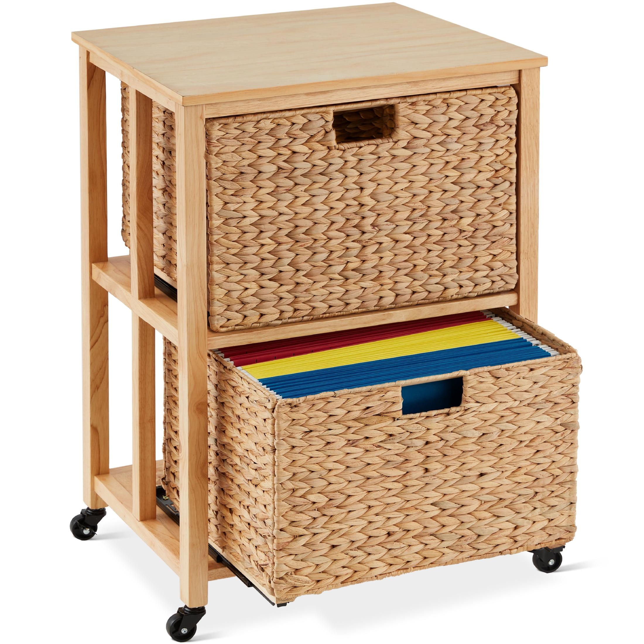 Bay Isle Home™ Grahame Vertical Rolling File Cabinet for Home, Office w/ Rubberwood Frame, Locking Caster Wheels