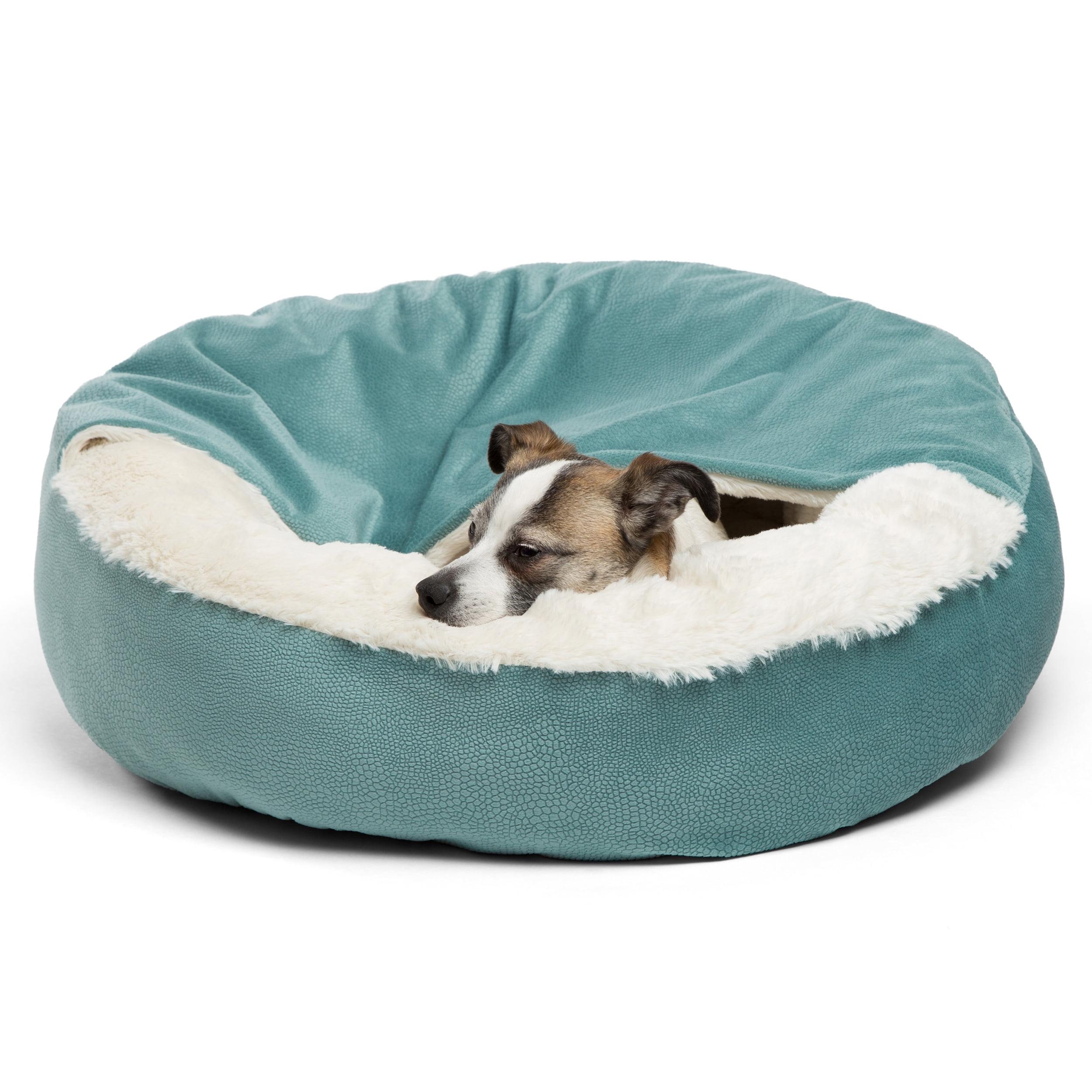 Small Aqua Blue Cozy Cuddler Pet Bed with Bolstered Walls