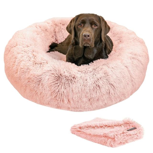 Best Friends By Sheri Best Friends by Sheri Bundle The Original Calming Shag Donut Cat and Dog Bed + Throw