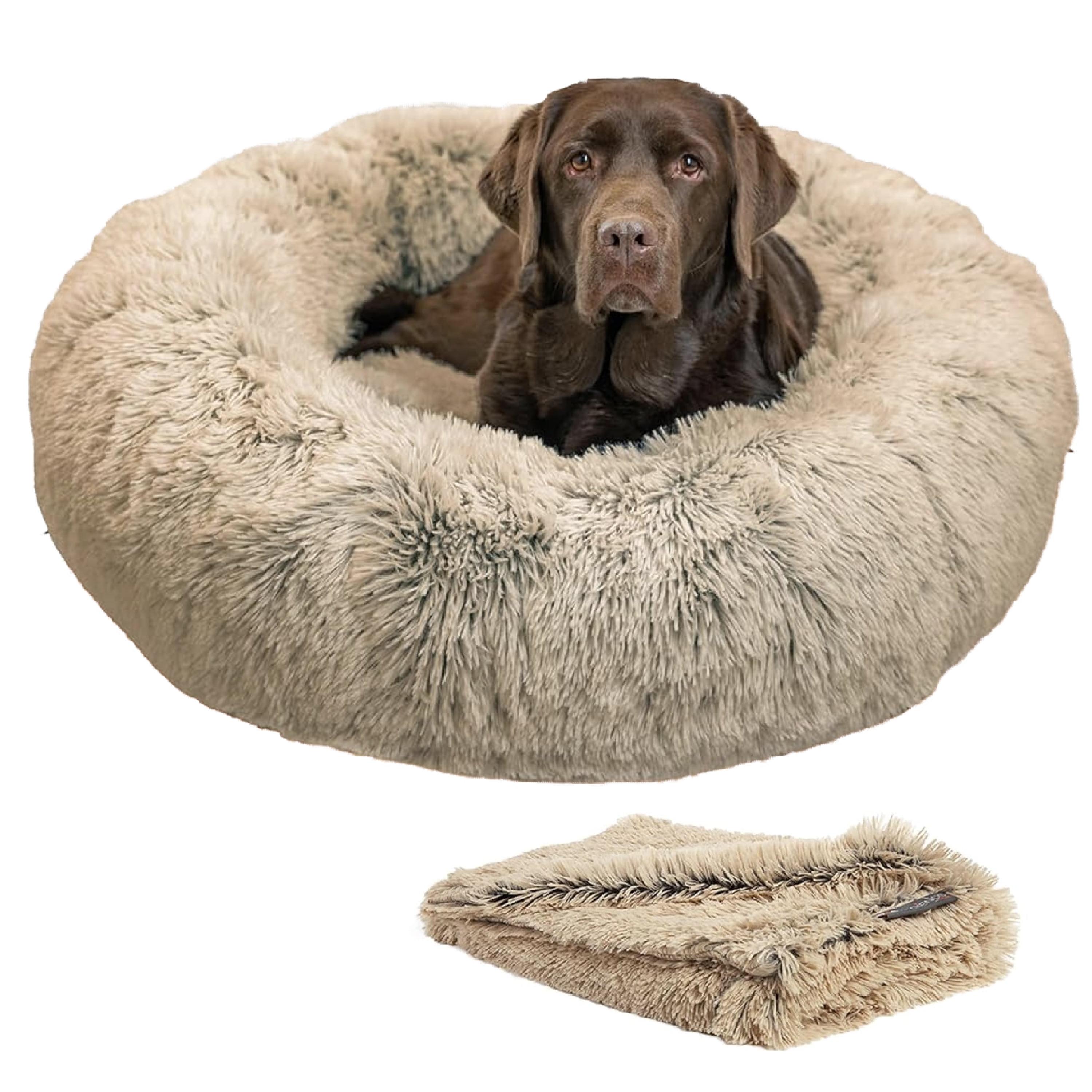 Best Friends By Sheri Best Friends by Sheri Bundle The Original Calming Shag Donut Cat and Dog Bed + Throw
