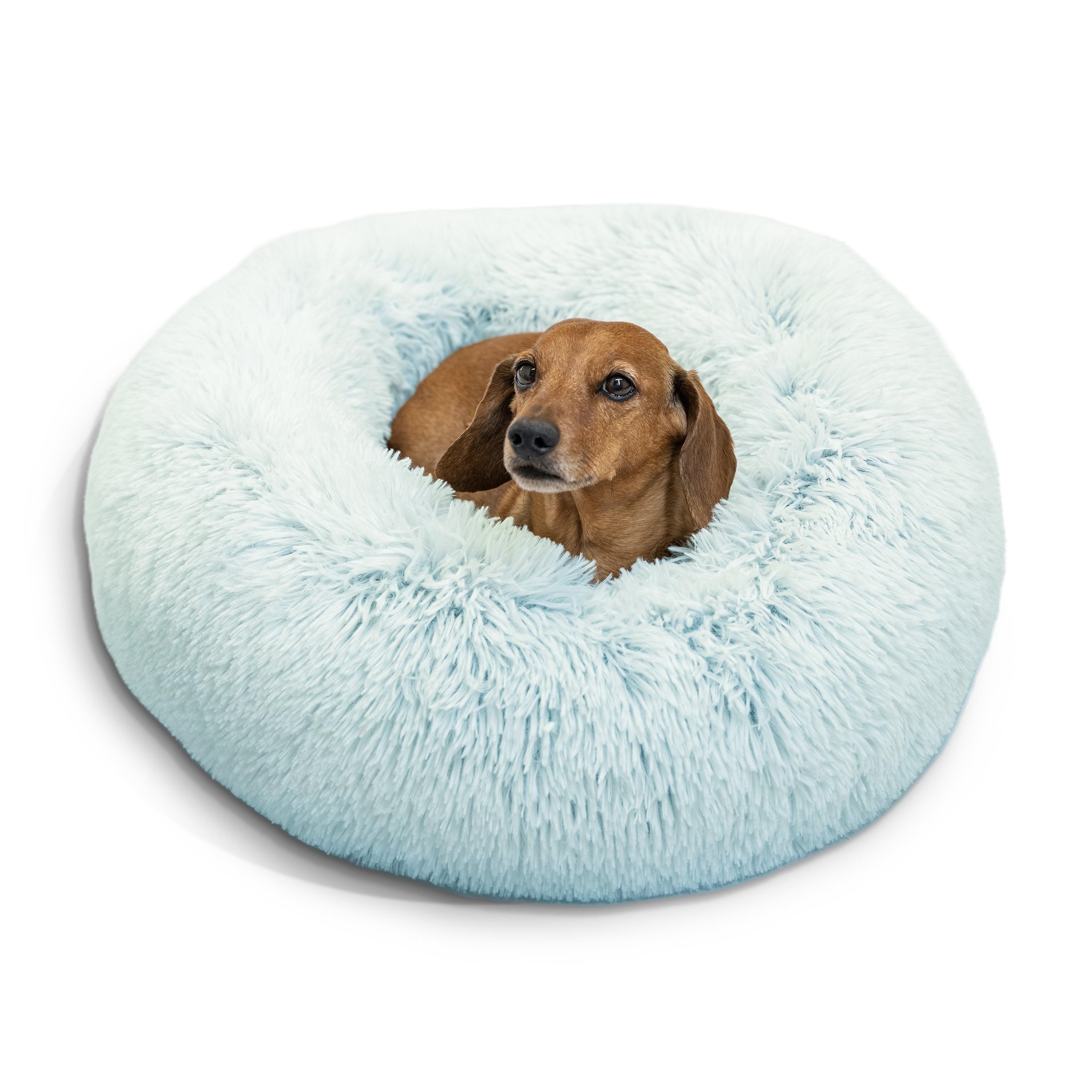 Baby Blue Small Vegan Nylon Donut Dog Bed