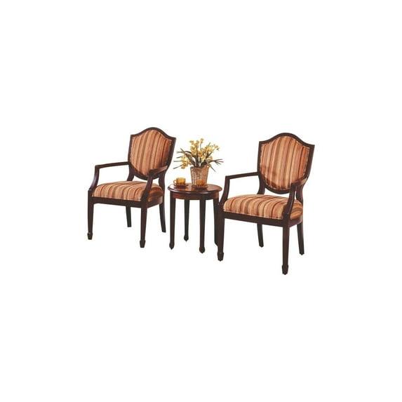 Best Master 3-Piece Traditional Fabric Upholstered Living Room Set in Walnut