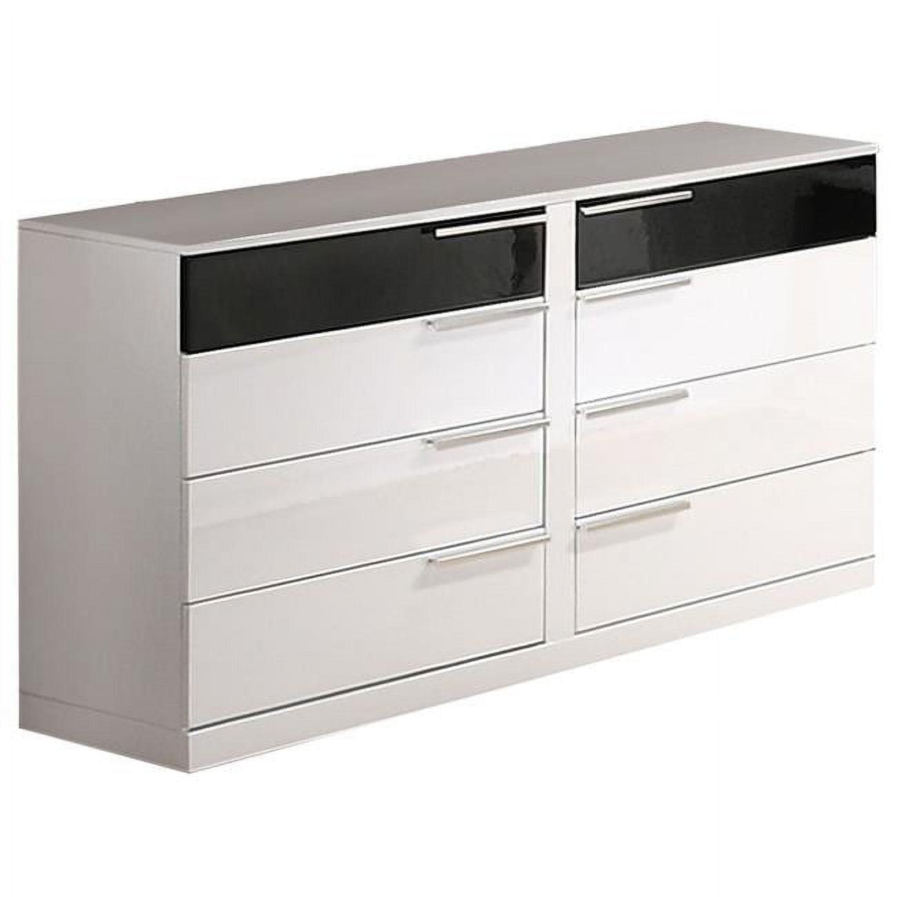 Sophisticated White 8-Drawer Poplar Wood Dresser