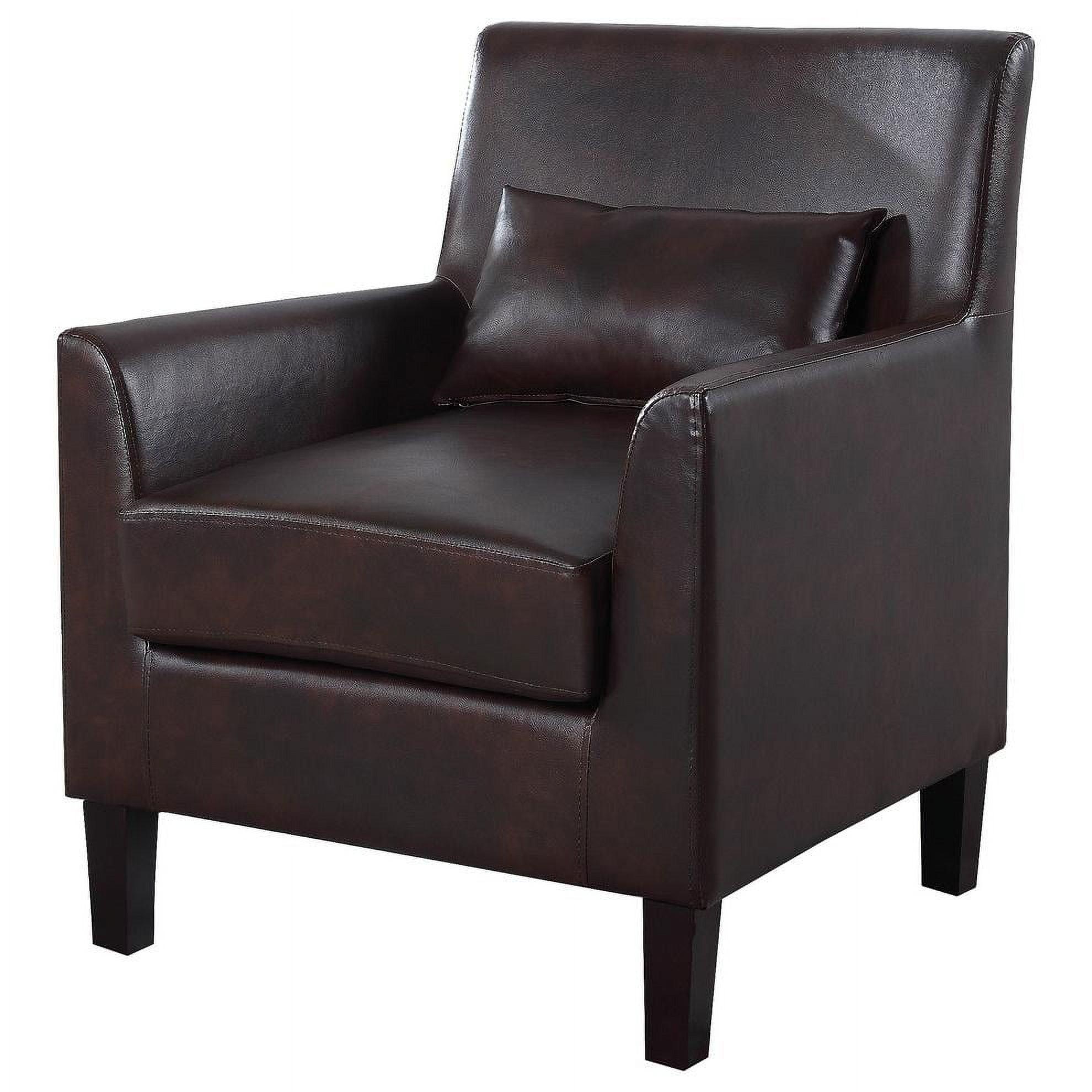 Best Master Cassidy Faux Leather Living Room Accent Arm Chair in Espresso