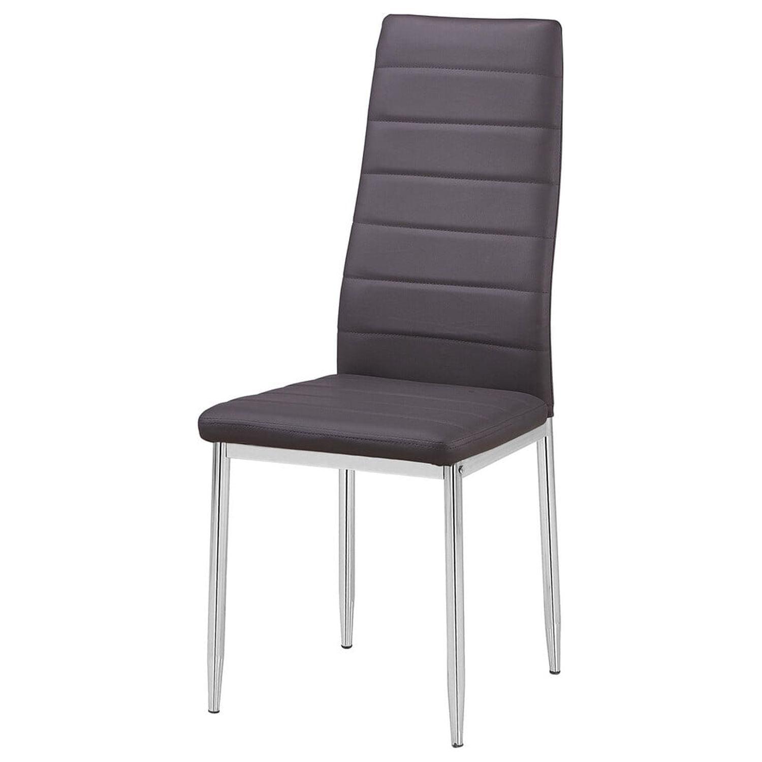 Parsons High Back Side Chair in Gray with Chrome Legs (Set of 2)