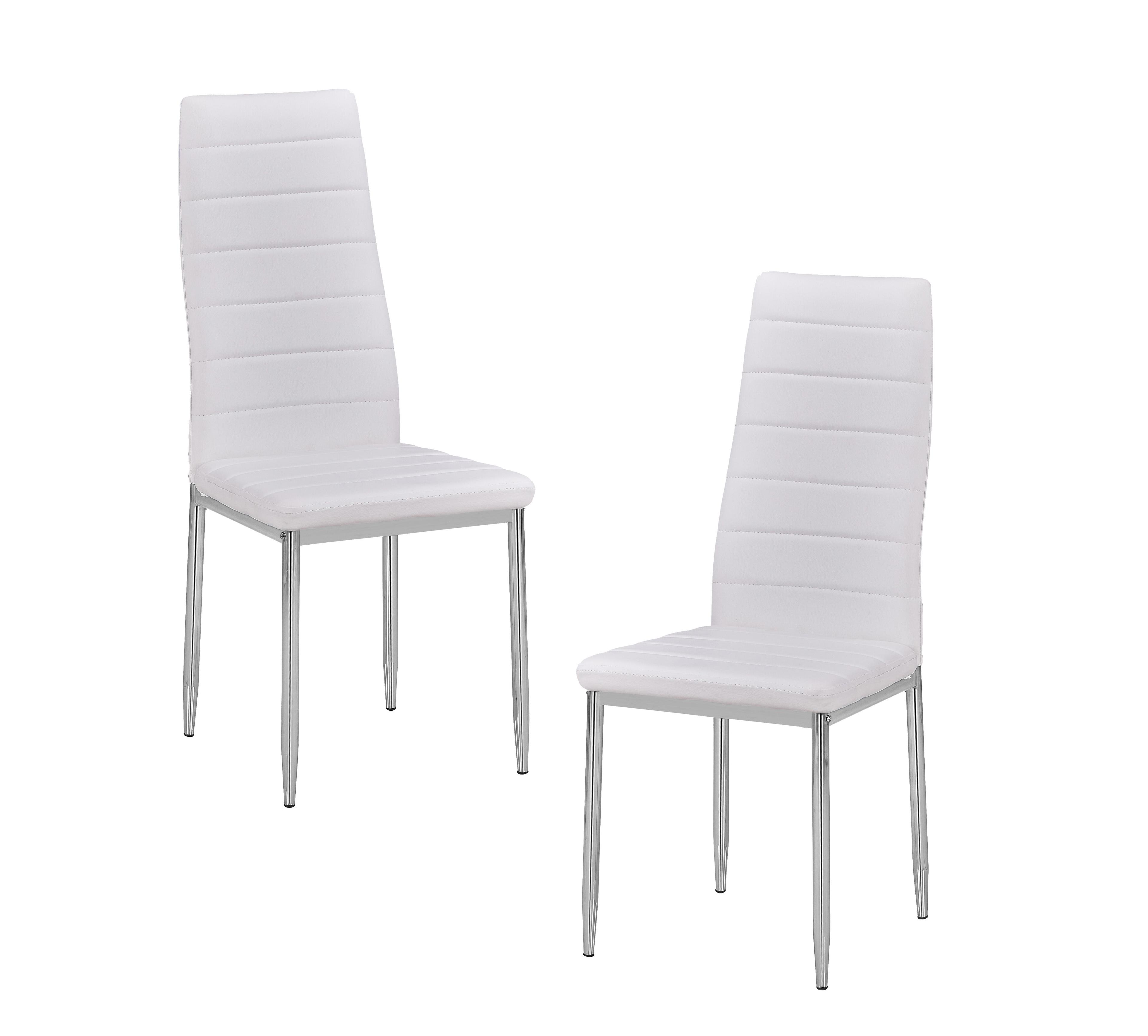 Best Master Chapman Bi Cast Leather Dining Side Chair in White (Set of 2)