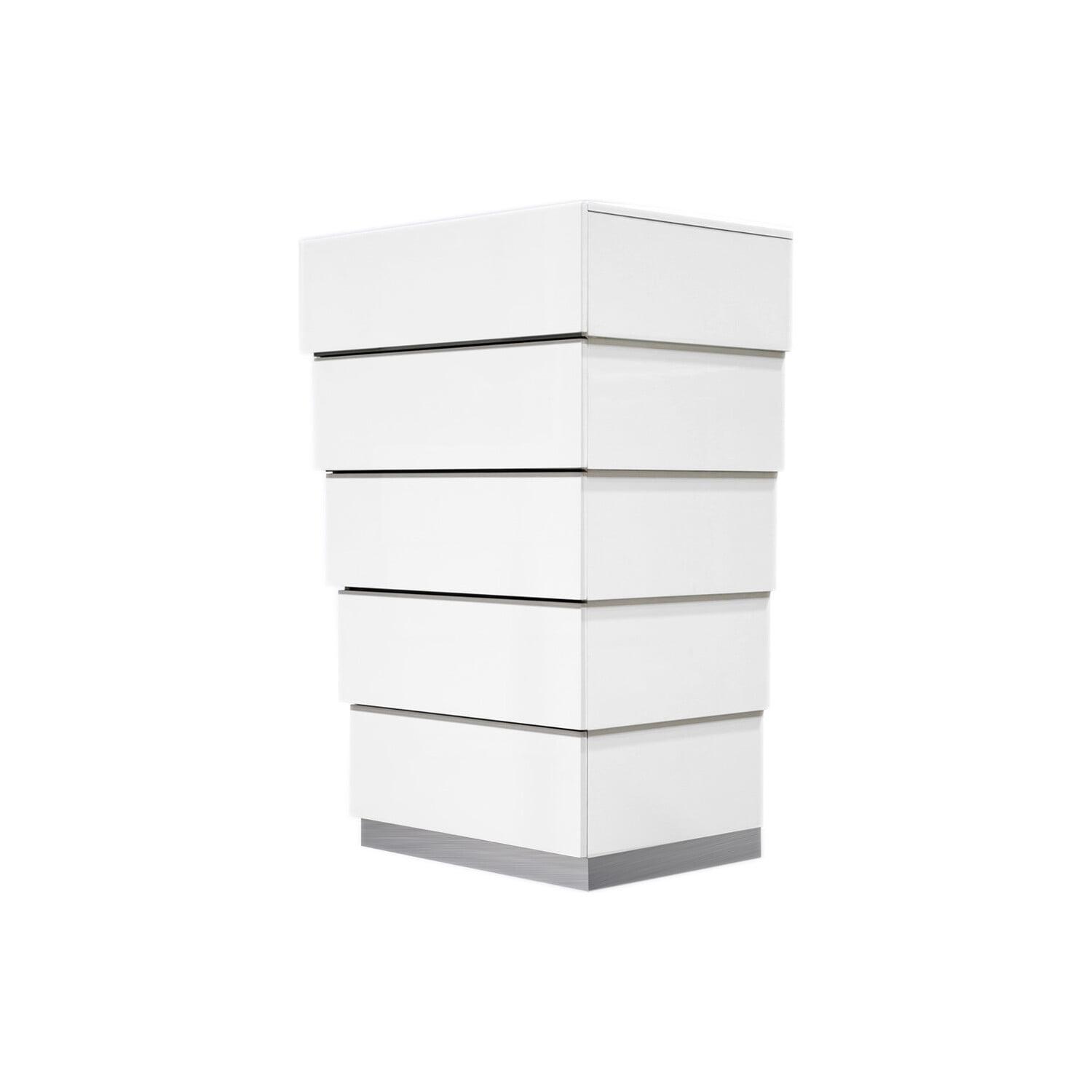 Best Master Florence 5-Drawer Poplar Wood Bedroom Chest in White