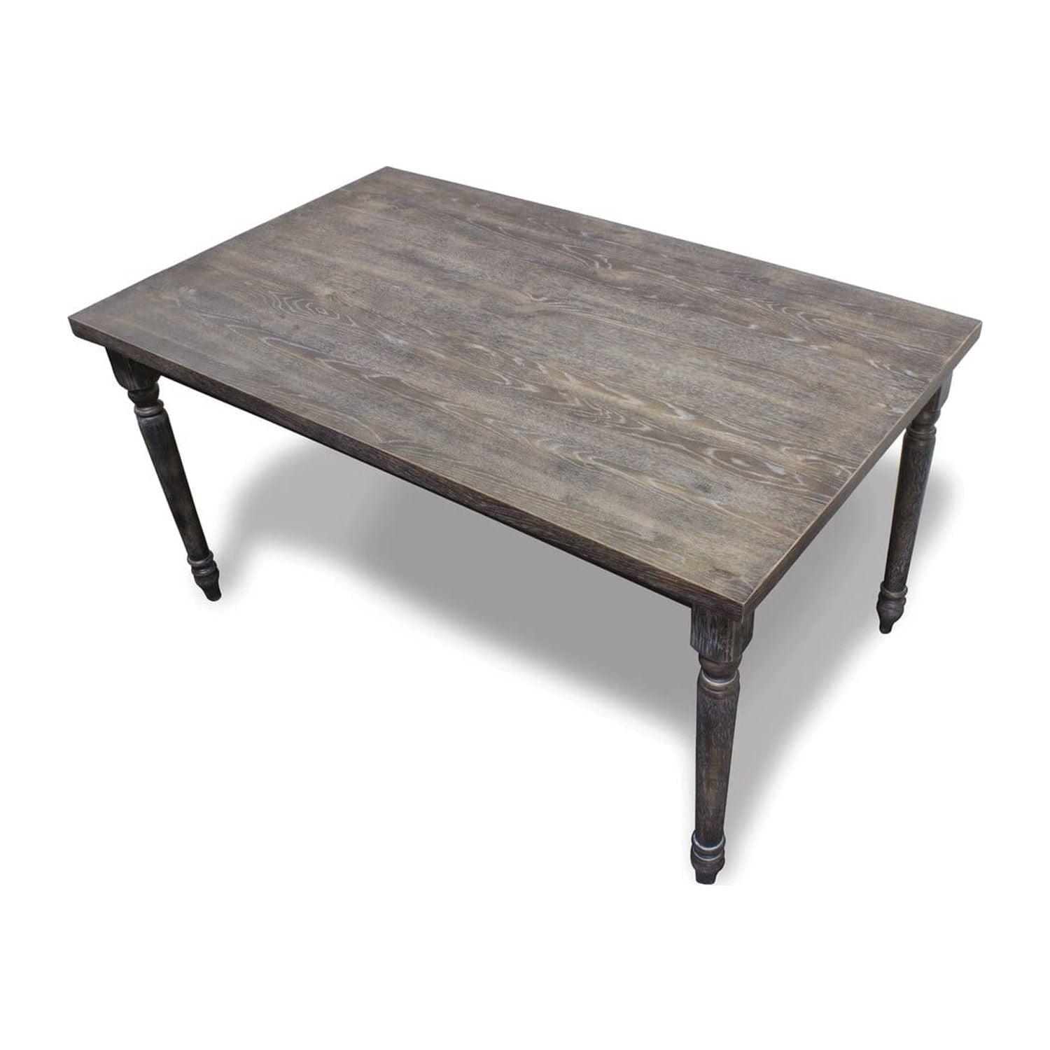 Transitional Reclaimed Wood Dining Table in Smoked Gray, Seats 6