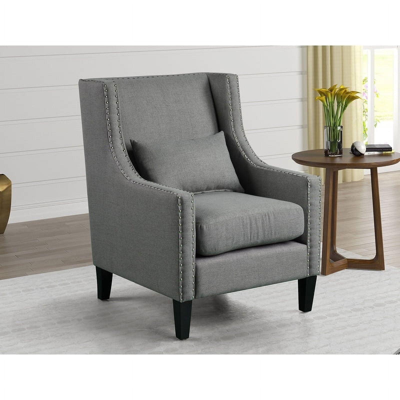 Best Master Furniture Glenn 20" Transitional Fabric Arm Chair in Dark Gray