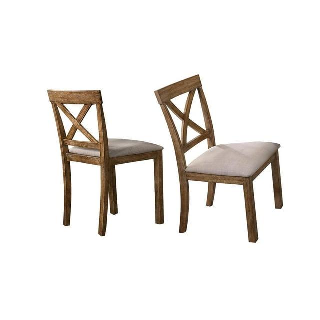 Best Master Furniture Janet 20" Wood Dining Chair in Driftwood (Set of 2)