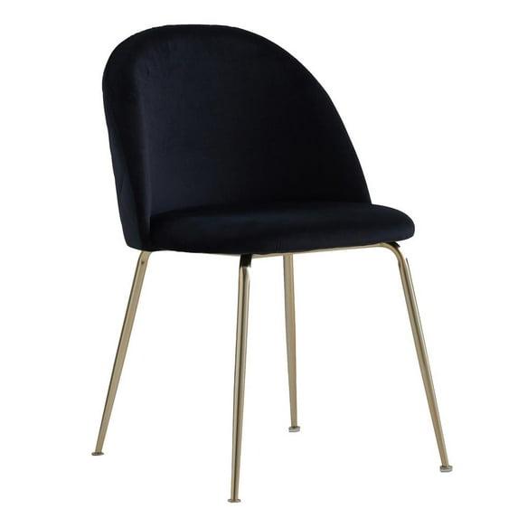 Best Master Furniture Miramar Velvet Metal Dining Chairs in Black (Set of 2)