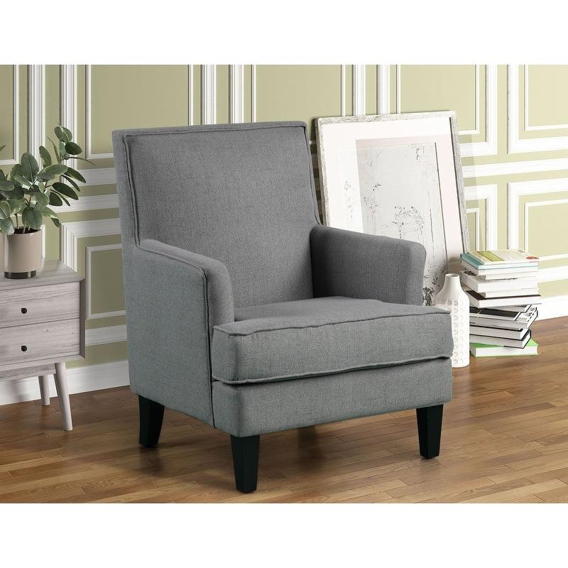 Best Master Furniture Saladin 30" Transitional Fabric Arm Chair in Dark Gray