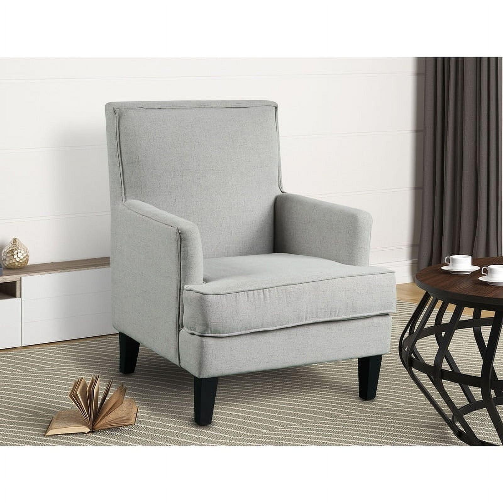 Elegant Gray Velvet 30" Manufactured Wood Accent Armchair