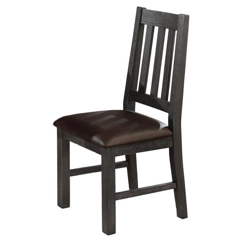 Best Master Furniture Wendy Faux Leather Dining Chair in Rustic Gray (Set of 2)