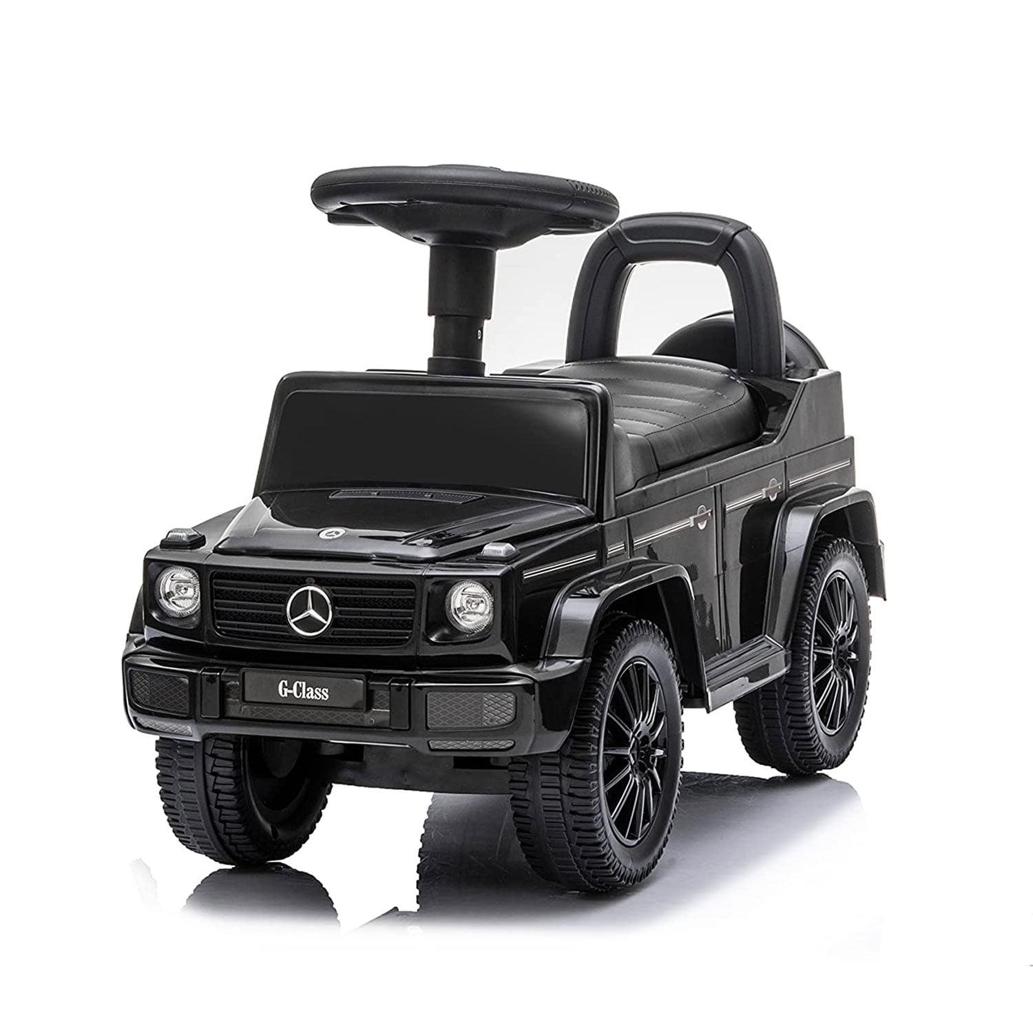 Best Ride On Cars Realistic Children's Mercedes G-Wagon Foot to Floor Ride Along Car & Push Behind Walker with Hidden Storage and Support Bar, Black