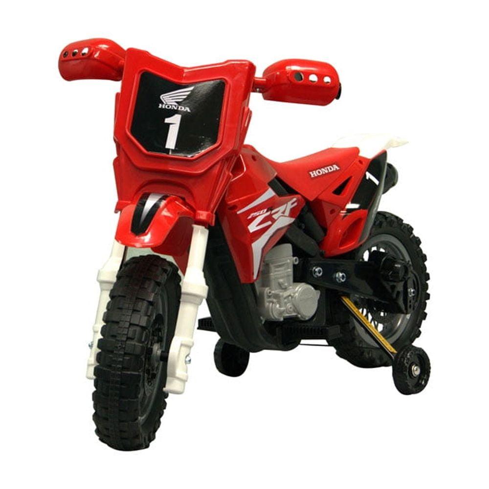 Homestock Beachy Beauty 6V Honda Dirt Bike For Kids, Red - 14" X 21" X 32", Max Speed 3 Mph, Ages 2-5, 55 Lb Capacity