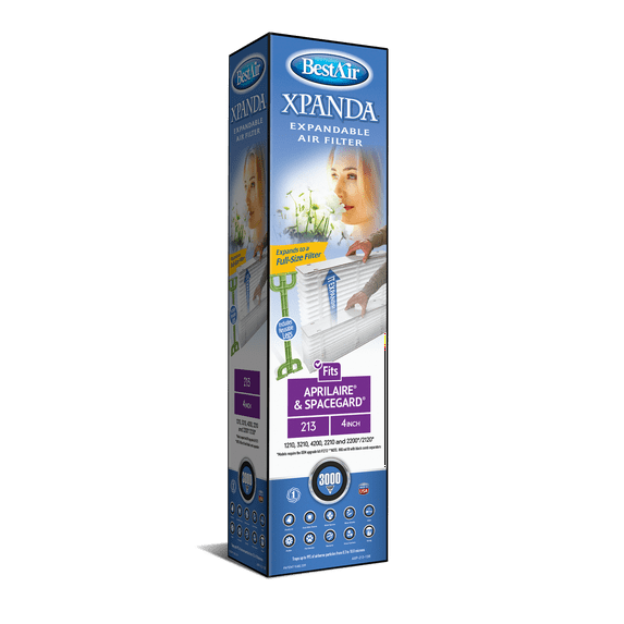 BestAir 2pk 25.5" x 4" Aprilaire & Spacegard Xpanda Replacement Air Furnace Filter MERV 13: EPA Certified, Captures Allergens