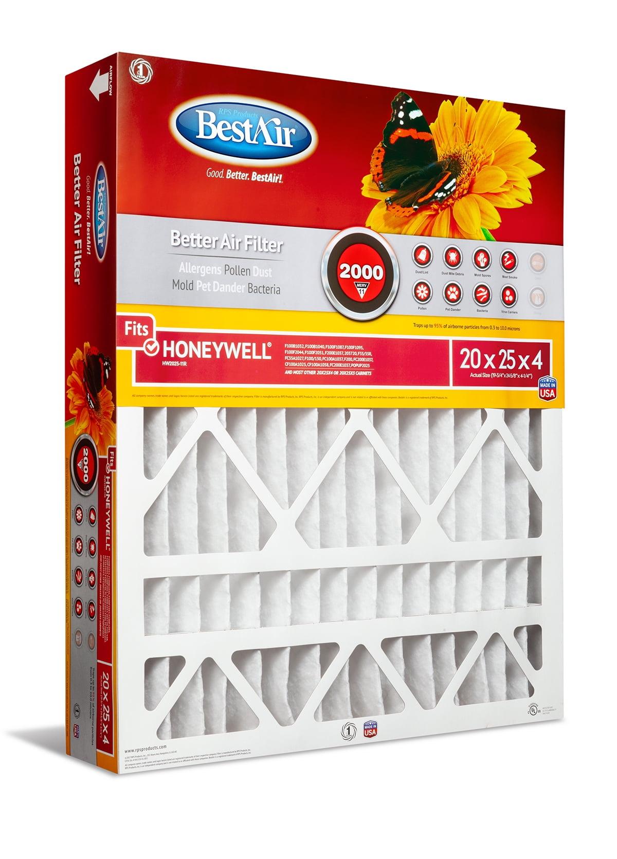 BestAir HW2025-11R Honeywell 20x25x4 Series 2000 MERV 11 Furnace Filter