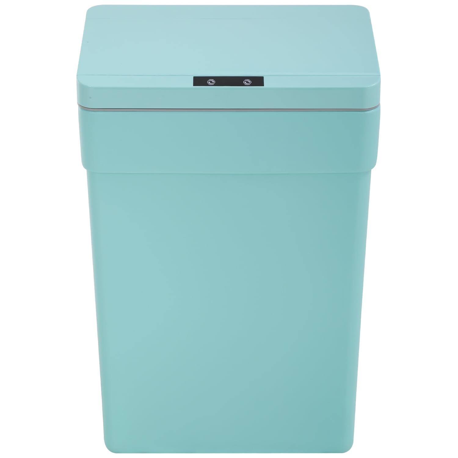 CL.HPAHKL Bote de Basura Automático sin Contacto de 13 Galones con Tapa, Bote de Basura de Cocina con Sensor de Movimiento de Plástico, Bote de Basura sin Contacto para Baño, Oficina, Hogar, Azul