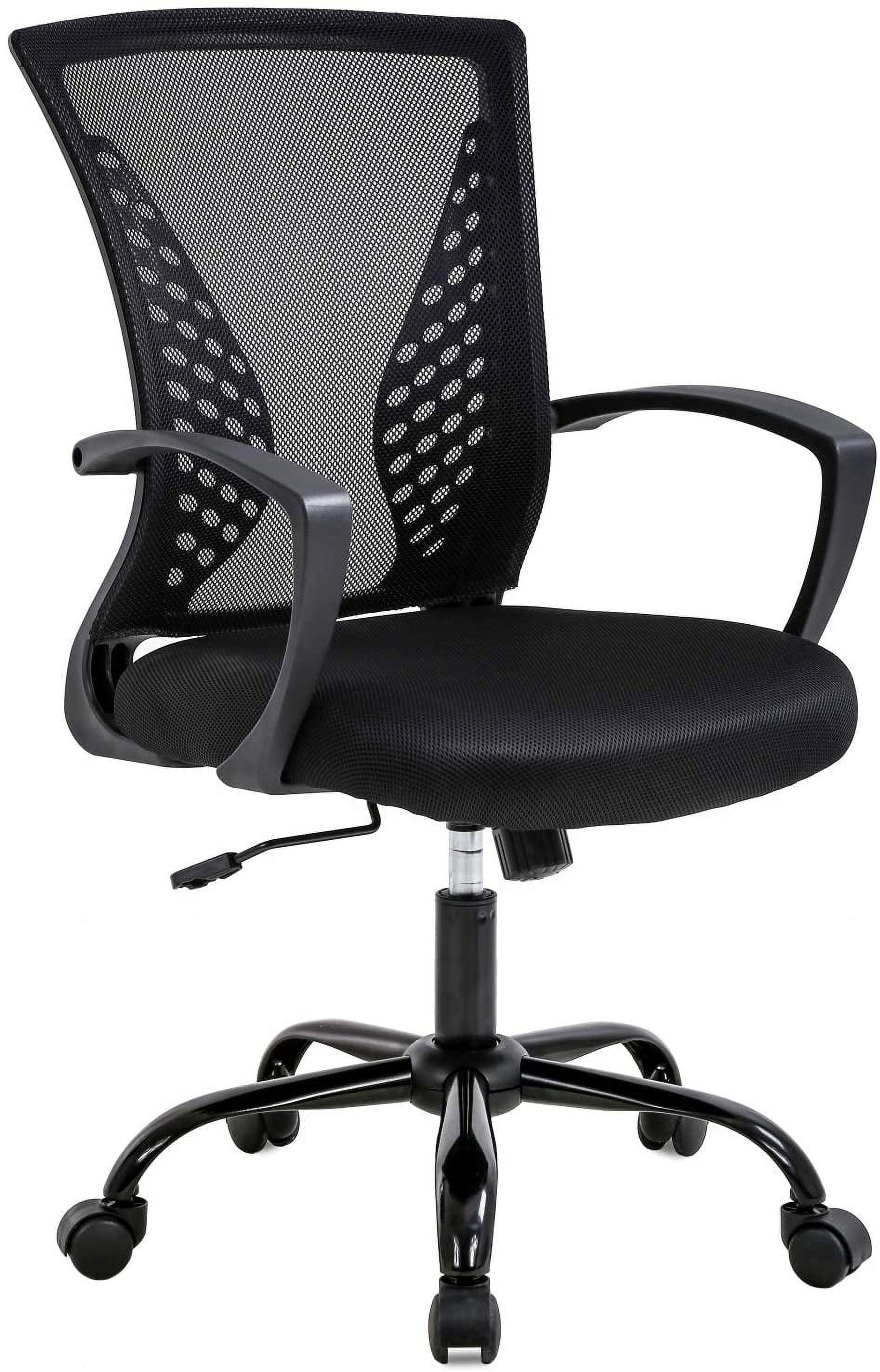 BestOffice Ergonomic Office Chair, Lumbar Support, Adjustable Height with Armrests for Adults(Black)